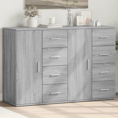 Buffets 2 pcs sonoma gris 59x39x80 cm bois d'ingénierie - Photo n°2; ?>