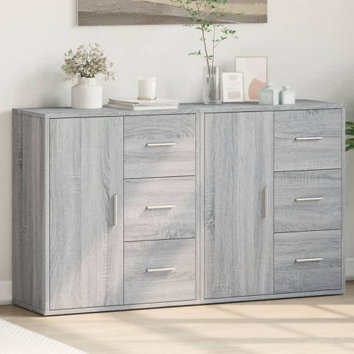 Buffets 2 pcs sonoma gris 60x31x70 cm bois d'ingénierie - Photo n°2; ?>