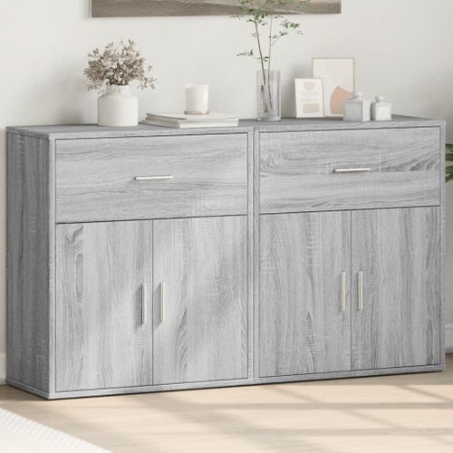 Buffets 2 pcs sonoma gris 60x31x70 cm bois d'ingénierie - Photo n°3; ?>