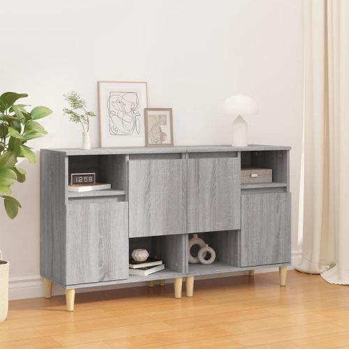 Buffets 2 pcs sonoma gris 60x35x70 cm bois d'ingénierie - Photo n°2; ?>