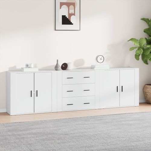 Buffets 3 pcs Blanc Bois d'ingénierie - Photo n°2; ?>