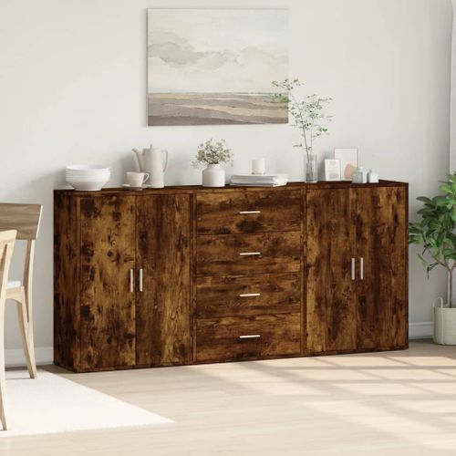 Buffets 3 pcs chêne fumé 60x31x84 cm bois d'ingénierie - Photo n°3; ?>