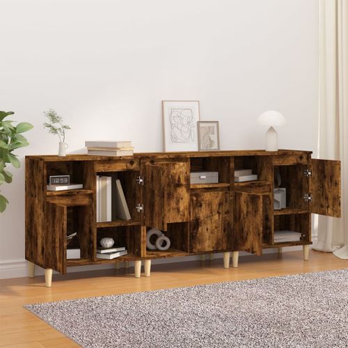 Buffets 3 pcs chêne fumé 60x35x70 cm bois d'ingénierie - Photo n°3; ?>