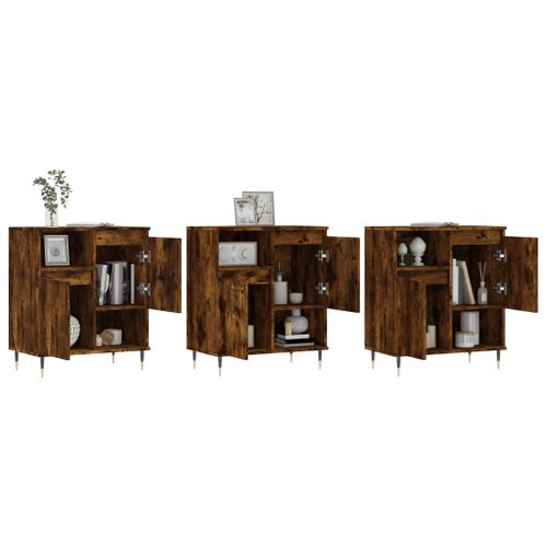 Buffets 3 pcs Chêne fumé Bois d'ingénierie - Photo n°3; ?>