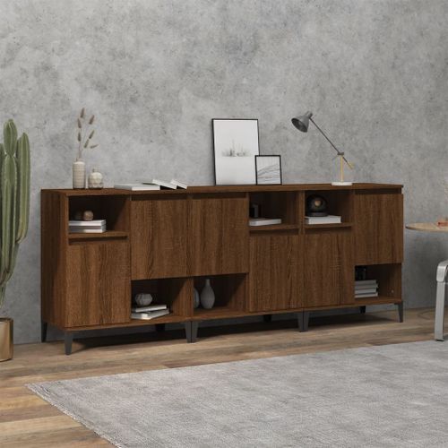 Buffets 3 pcs chêne marron 60x35x70 cm bois d'ingénierie - Photo n°2; ?>