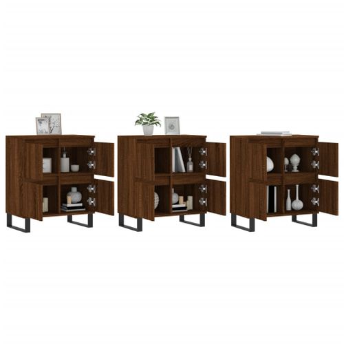 Buffets 3 pcs Chêne marron Bois d'ingénierie - Photo n°3; ?>