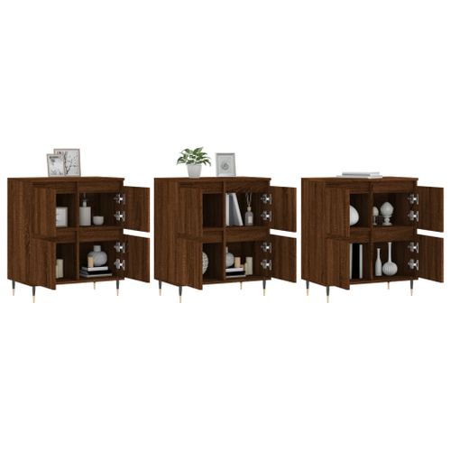 Buffets 3 pcs Chêne marron Bois d'ingénierie - Photo n°3; ?>