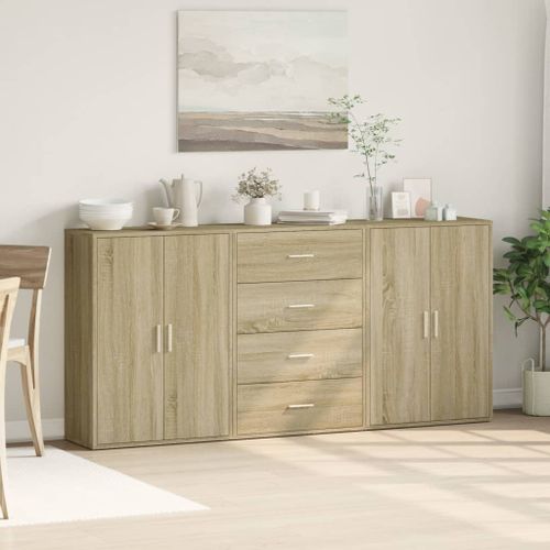 Buffets 3 pcs chêne sonoma 60x31x84 cm bois d'ingénierie - Photo n°3; ?>