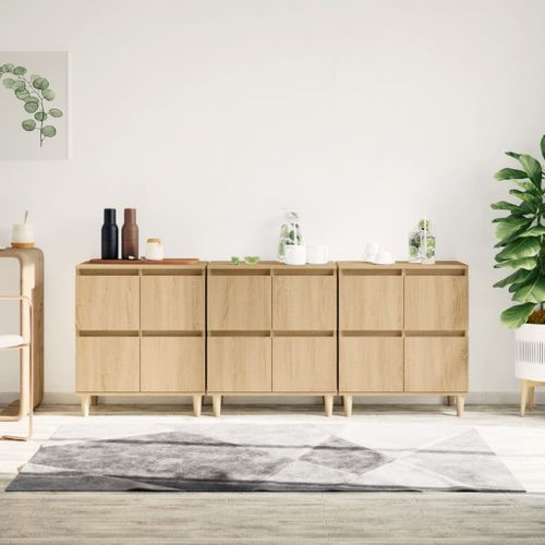 Buffets 3 pcs chêne sonoma 60x35x70 cm bois d'ingénierie - Photo n°2; ?>