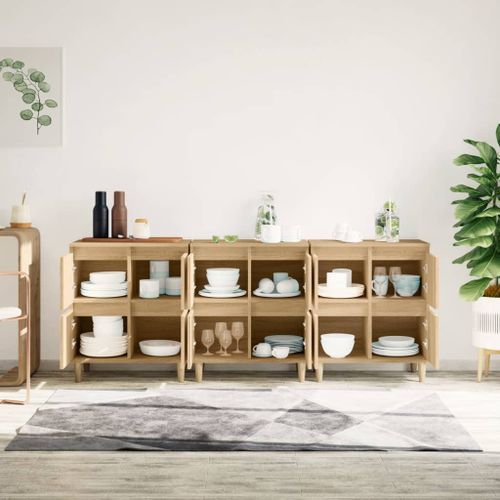 Buffets 3 pcs chêne sonoma 60x35x70 cm bois d'ingénierie - Photo n°3; ?>