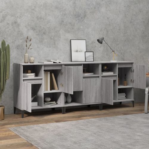 Buffets 3 pcs sonoma gris 60x35x70 cm bois d'ingénierie - Photo n°3; ?>