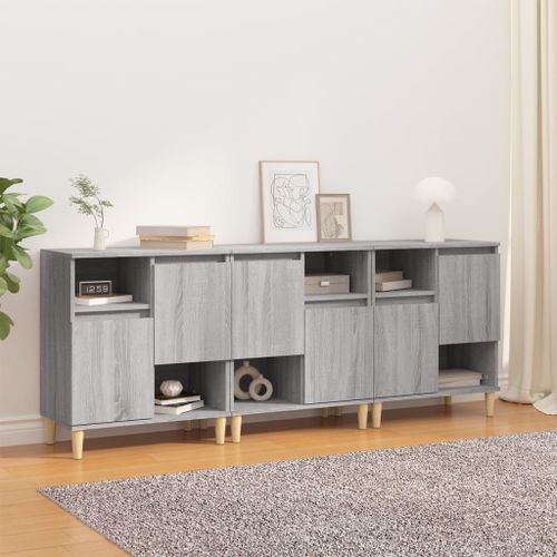 Buffets 3 pcs sonoma gris 60x35x70 cm bois d'ingénierie - Photo n°2; ?>