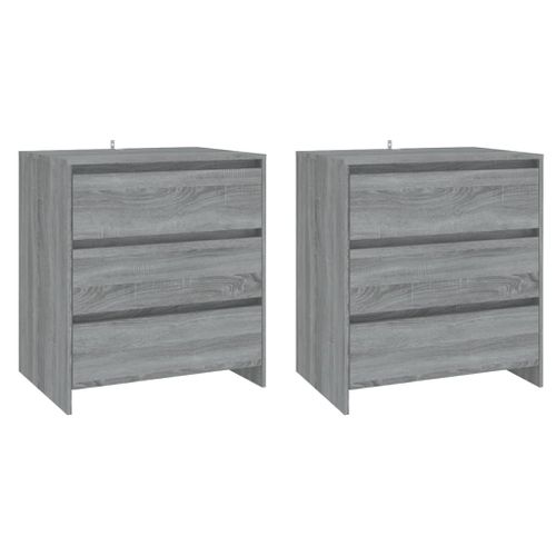 Buffets 3 pcs Sonoma gris Bois d'ingénierie - Photo n°3; ?>