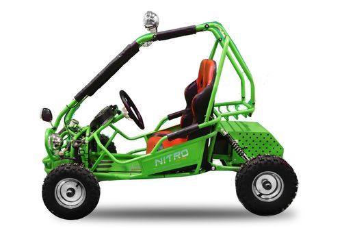 Buggy enfant électrique vert 450W avec marche arrière - Photo n°3; ?>