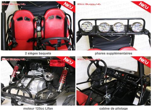 Buggy Midi 125cc Semi auto Rouge - Photo n°2; ?>