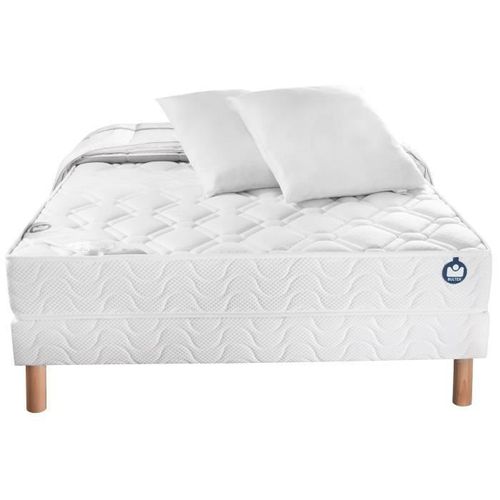 BULTEX Matelas + sommier 140x190 - Mousse - 33 kg/m3 - Ferme + Pack linge de lit PACK GLOBAL - Photo n°3; ?>