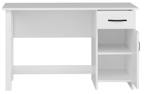 Bureau 1 tiroir 1 porte bois blanc Klika 120 cm - Photo n°3; ?>