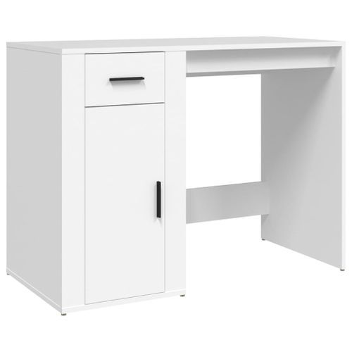 Bureau avec armoire blanc bois d'ingénierie - Photo n°3; ?>