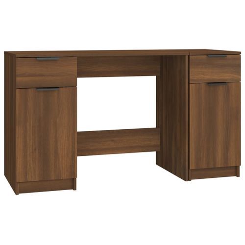 Bureau avec armoire latérale Chêne marron Bois d'ingénierie - Photo n°2; ?>