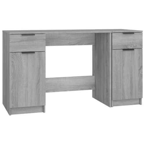 Bureau avec armoire latérale Sonoma gris Bois d'ingénierie - Photo n°2; ?>