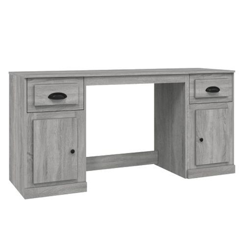 Bureau avec armoire sonoma gris bois d'ingénierie - Photo n°2; ?>