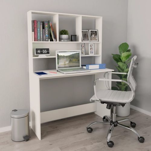 Bureau avec étagères Blanc 110 x 45 x 157 cm - Photo n°2; ?>