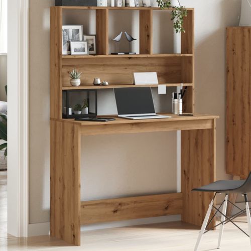 Bureau avec étagères chêne artisanal Bois d'ingénierie - Photo n°3; ?>