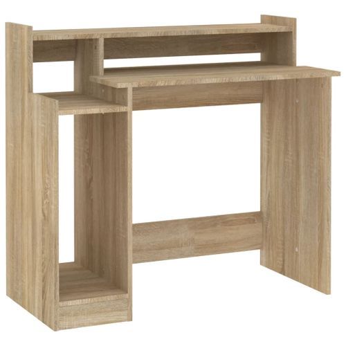 Bureau avec lumières LED Chêne 97x45x90 cm Bois d'ingénierie - Photo n°3; ?>