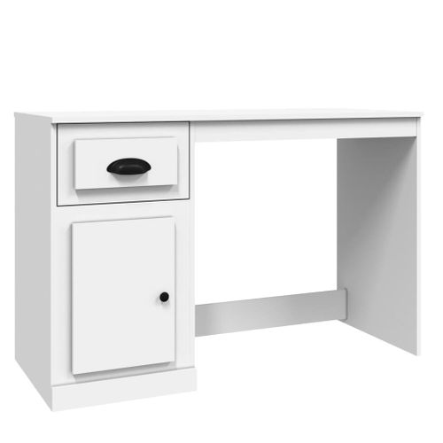 Bureau avec tiroir blanc 115x50x75 cm bois d'ingénierie - Photo n°2; ?>