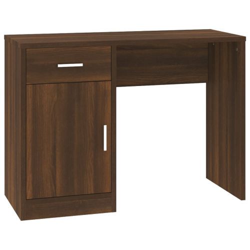 Bureau avec tiroir et armoire Chêne marron 100x40x73 cm - Photo n°2; ?>