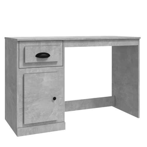 Bureau avec tiroir gris béton 115x50x75 cm bois d'ingénierie - Photo n°2; ?>