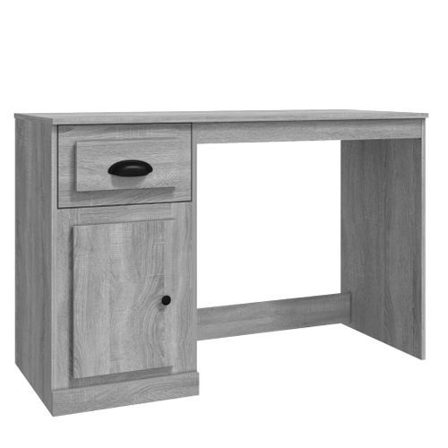 Bureau avec tiroir sonoma gris 115x50x75 cm bois d'ingénierie - Photo n°2; ?>