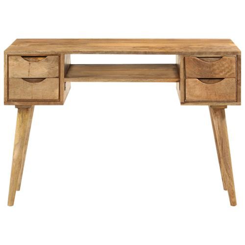 Bureau avec tiroirs 110x47x76 cm bois de manguier solide - Photo n°2; ?>