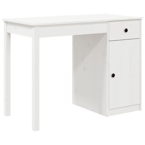 Bureau Blanc 100x50x75 cm Bois massif de pin - Photo n°2; ?>