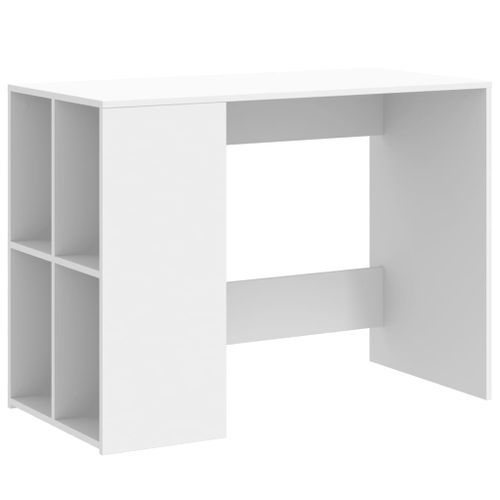 Bureau blanc 102x50x75 cm bois d'ingénierie - Photo n°2; ?>