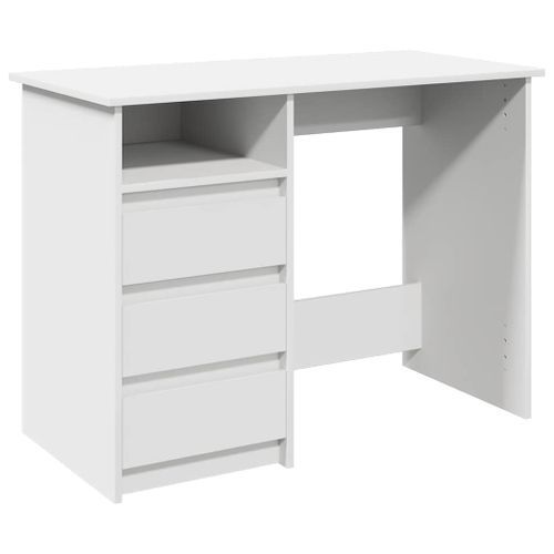 Bureau blanc 102x50x75 cm bois d'ingénierie - Photo n°2; ?>