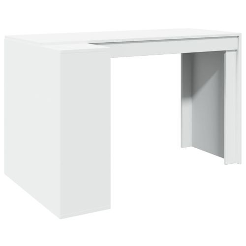 Bureau blanc 123,5x73,5x75 cm bois d'ingénierie - Photo n°2; ?>