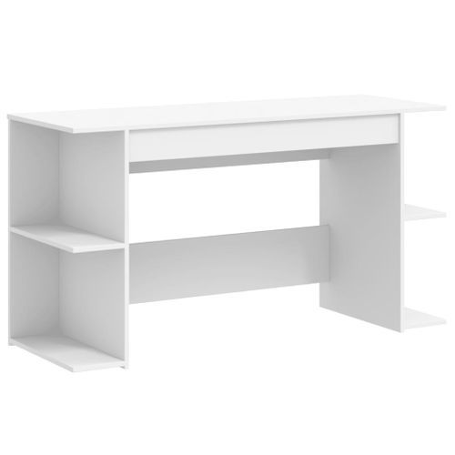 Bureau blanc 140x50x75 cm bois d'ingénierie - Photo n°2; ?>