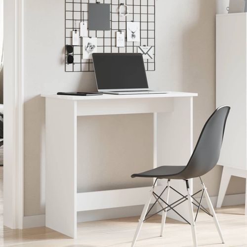 Bureau Blanc 80x40x75 cm Bois d'ingénierie - Photo n°3; ?>