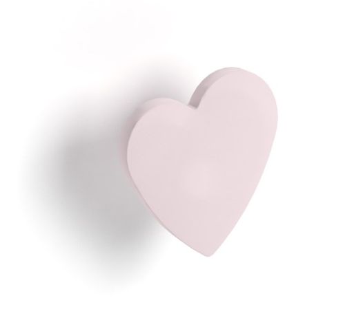 Bureau bois clair pieds blanc et poignée cœur rose - Photo n°2; ?>