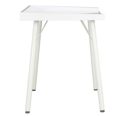 Bureau bois et pieds métal blanc Coolair - Photo n°3; ?>