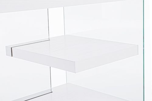Bureau bois blanc et verre trempé Lina 120 cm - Photo n°3; ?>