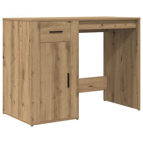 Bureau chêne artisanal 100x49x75 cm bois d'ingénierie - Photo n°2; ?>