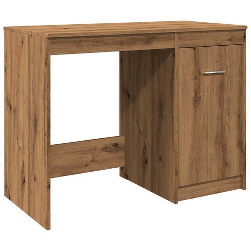 Bureau chêne artisanal 100x50x76 cm bois d'ingénierie - Photo n°2; ?>