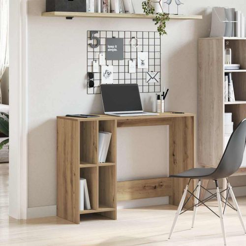 Bureau chêne artisanal 102,5x35x75 cm bois d'ingénierie - Photo n°3; ?>