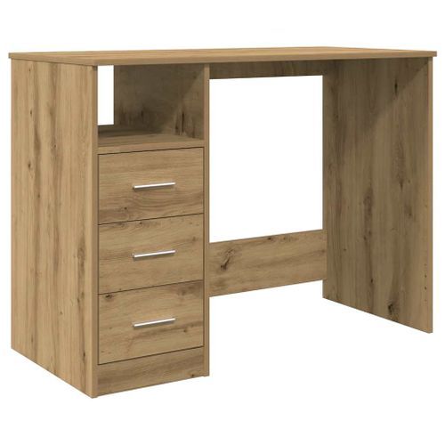 Bureau chêne artisanal 102x76x50 cm bois d'ingénierie - Photo n°2; ?>