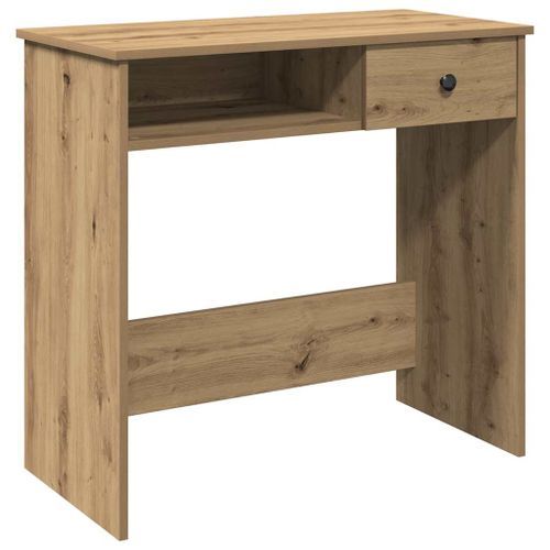 Bureau chêne artisanal 80x40x75 cm bois d'ingénierie - Photo n°2; ?>