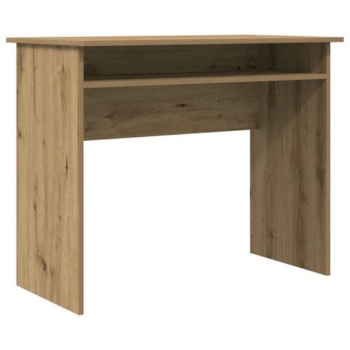 Bureau chêne artisanal 90x50x74 cm bois d'ingénierie - Photo n°2; ?>