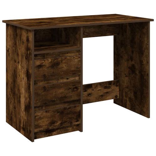 Bureau chêne fumé 102x50x75 cm bois d'ingénierie - Photo n°2; ?>