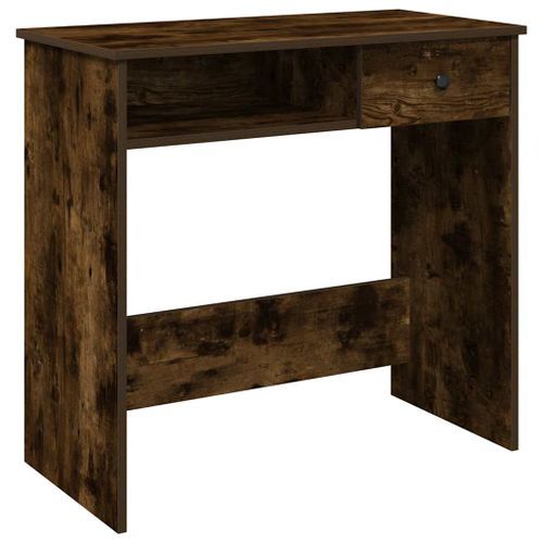 Bureau chêne fumé 80x40x75 cm bois d'ingénierie - Photo n°2; ?>